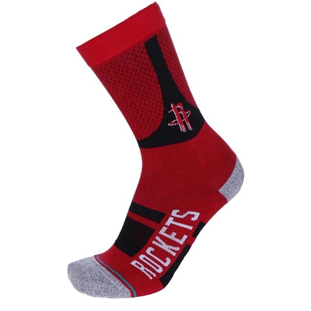 Houston Rockets Mens M (6-8.5) Shortcut 2 Infiknit Casual Crew Red Socks Stance